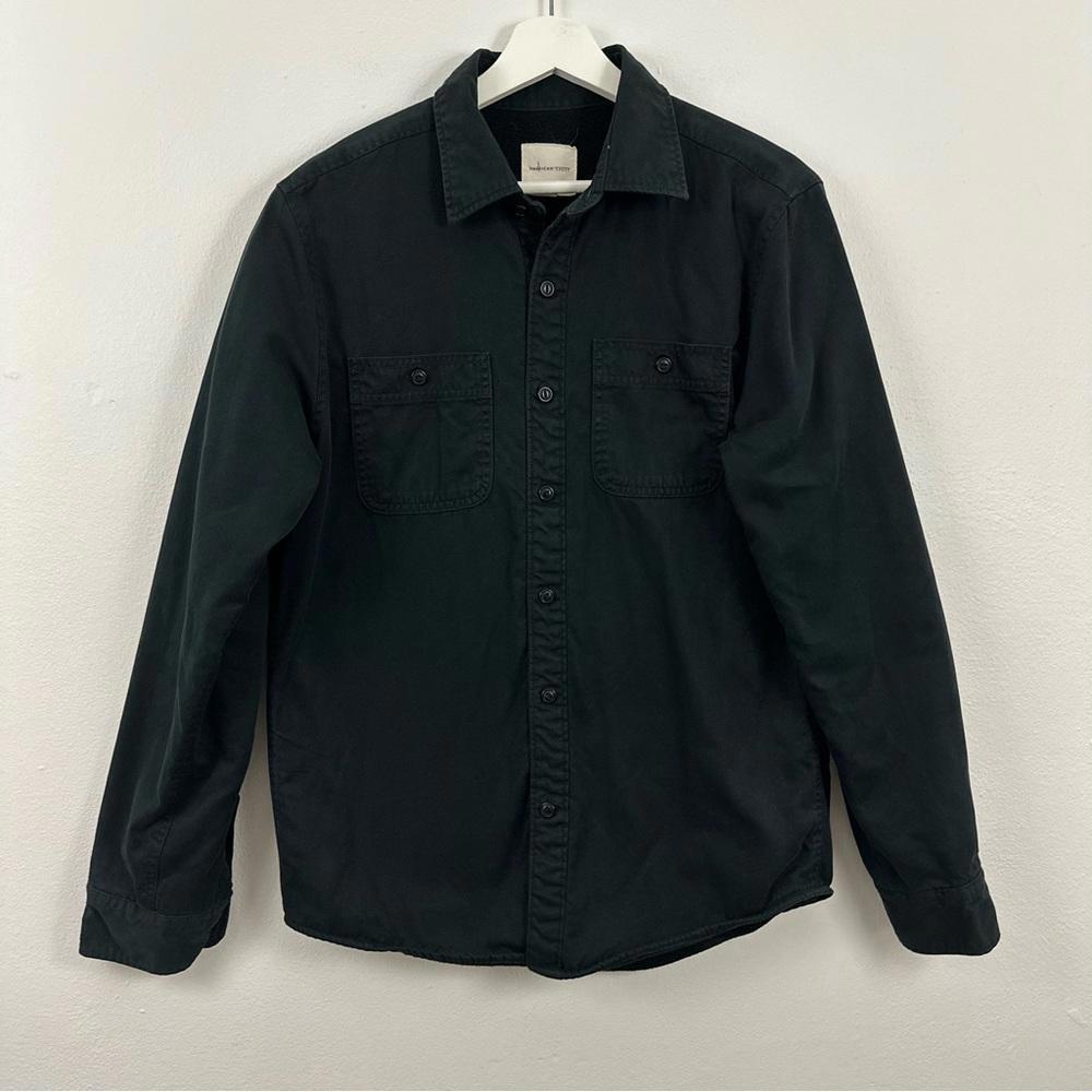 2/$25 American Eagle Men’s Faux Sherpa Lined Button Down Black Shirt Size S